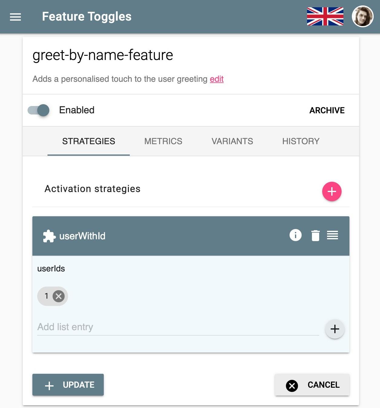 Activation strategy screenshot